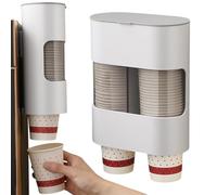 Dispensateur de tasse à montage mural - Organisateur de porte-porte CUPP empilable, porte-bouteilles de la maison Casqueur | Tirez de type deux tasses à tube Dispens-supports d'espace, solution de