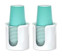 Dispensateur de Tasse de Salle Bain pour Le rince-Bouche 2pcs 2, 8x3, 4 Pouces Baux Salle Bain Porte-comptoir en Plastique Blanc Dispeller en Papier Multiples pour Le Bureau, Papier d