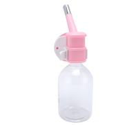 Dispensateur en Eau de Compagnie Suspendu, Bouteille de Distributeur d'eau en Cage en Cage en Plastique avec Balle Roulante Alimentant L'alimentation pour Animaux de Compagnie (Pink)
