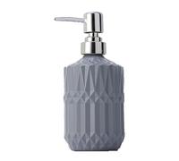 Dispenser de Savon Liquide Distributeur de Savon en Verre de 450 ML, Distributeur de Produits de Toilette à Poussoir, adapté au Liquide Vaisselle Doseur de Savon Liquide(Grey,Gold)