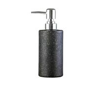 Dispenser de Savon Liquide Distributeur de Savon en Verre Imitation Porcelaine, Distributeur de Lotion cosmétique, Bouteille Vide de 350 ML à Poussoir Doseur de Savon Liquide(Black Gold+Silver)