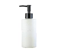 Dispenser de Savon Liquide Distributeur de Savon en Verre Imitation Porcelaine, Distributeur de Lotion cosmétique, Bouteille Vide de 350 ML à Poussoir Doseur de Savon Liquide(White Gold+Black)