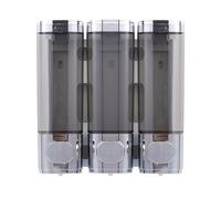 Dispenser de Savon Liquide Distributeur de Savon Mural Manuel à Poussoir, idéal Compatible with Les Maisons, Les hôtels et Les Cuisines. Doseur de Savon Liquide(Silver B,Triple)