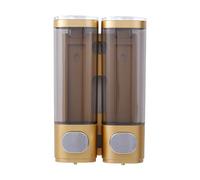 Dispenser de Savon Liquide Distributeur de Savon Mural Manuel à Poussoir, idéal Compatible with Les Maisons, Les hôtels et Les Cuisines. Doseur de Savon Liquide(Gold,Double)