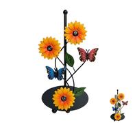 Dispenser per Rotoli Da Cucina, Organizzatore Di Rotoli Di Carta, Supporto per Rotolo in Piedi, Portarotolo Da Cucina Autoportante Nero - Farfalla Girasole in Ferro, Decorazione Creativa per CASA
