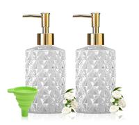Dispenseur de Savon Liquide avec tête de Pompe en Plastique de 11oz, Dispenseur de Savon à Main Rechargeable pour Cuisine Salle de Bains, Dispenseur de Liquide, Dépenseur de shampooing Duschgel