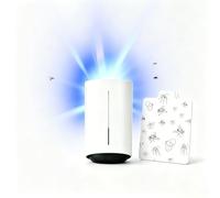 Dispest Piège à insectes volants avec 12 cartouches de recharge, attrape-insectes d'intérieur, bleu et lumière UV, à brancher pour moucherons, mouches