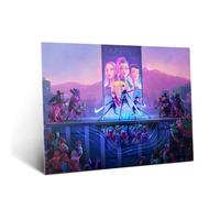 Displate Affiche Métal Kpop Demon Hunters (2025) - Neon City Battle horizontal - Huntrix Kpop - Cadeau de Collection - Décoration Murale Premium Cadeau Affiche de Film - 32 x 45 cm