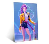 Displate Affiche Métal Kpop Demon Hunters (2025) - Netflix - Rumi avec l'épée violette - Huntrix Kpop - Cadeau de Collection - Décoration Murale Premium Cadeau Affiche de Film - 32 x 45 cm