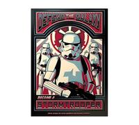 Displate Affiche Métal Star Wars - Défendez la Galaxie - Propagande - Dark Vador - Cadeau de Collection - Décoration Murale Premium Affiches de Films - 48 cm x 67.5 cm