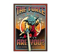 Displate Affiche Métal Star Wars - La Force est avec Nous - Propagande - Yoda Saga Galaxie - Cadeau de Collection - Décoration Murale Premium Affiches de Films - 48 cm x 67.5 cm