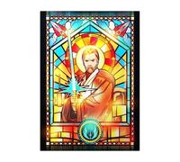 Displate Affiche Métal Star Wars Obi-Wan Kenobi Vitrail - Maître Jedi - Saga Galaxie - Cadeau de Collection - Décoration Murale Premium Affiches de Films - 48 cm x 67.5 cm