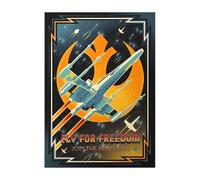 Displate Affiche Métal Star Wars - Volez pour la Liberté - Propagande - Saga Galaxie - Cadeau de Collection - Décoration Murale Premium Affiches de Films - 32cm x 45 cm