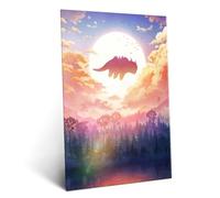 Displate Affiche Métallique Avatar The Last Airbender - ATLA Geeky Travel - Flying Appa - Anime Déco Maison Chambre - Cadeau - Decoration Murale Salon Metal Poster 32 cm x 45 cm