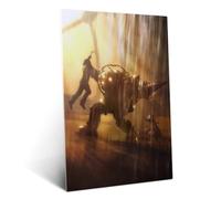 Displate Affiche métallique BioShock The Hulking Protector Taille L | Affiche de décoration murale pour chambre à coucher. Fixation magnétique, montage sans outils.