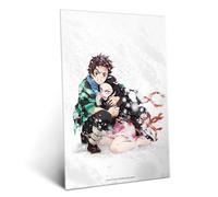 Displate Affiche Métallique Demon Slayer - Tanjiro and Nezuko - Anime Déco Maison Chambre Art Moderne - Cadeau - Decoration Murale Salon Metal Poster 32 cm x 45 cm