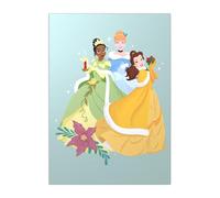 Displate Affiche Métallique Disney - Holiday Magic with Disney Princesses - Déco Maison Chambre - Cadeau - Decoration Murale Salon Metal Poster 32 cm x 45 cm