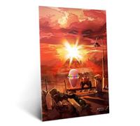Displate Affiche Métallique Disney Pixar - Iconic Moments - Wall-E Eve Sunset - Déco Maison Chambre - Cadeau - Decoration Murale Salon Metal Poster 32 cm x 45 cm