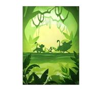 Displate Affiche Métallique Disney - The Lion King - Simba Pumbaa Timon Green Iconic - Déco Maison Chambre - Cadeau - Decoration Murale Salon Metal Poster 32 cm x 45 cm