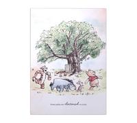 Displate Affiche Métallique Disney - Winnie The Pooh - Pooh Friends Path - Déco Maison Chambre - Cadeau - Decoration Murale Salon Metal Poster 32 cm x 45 cm