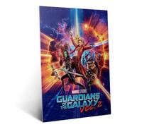 Displate Affiche métallique Marvel Guardians of the Galaxy v2 Taille L | Affiche de décoration murale pour chambre à coucher. Fixation magnétique, montage sans outils.