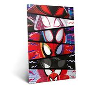 Displate Affiche Métallique Marvel - Into the Spider-Verse - Spider-Man Superhero Eyes Stack - Déco Maison Chambre - Cadeau - Decoration Murale Salon Metal Poster 32 cm x 45 cm
