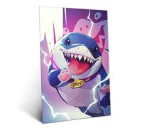Displate Affiche Métallique Marvel Rivals Jeff the Shark - Déco Maison Chambre - Cadeau - Decoration Murale Salon Metal Poster 48 cm x 67.5 cm