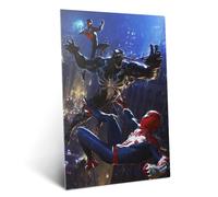 Displate Affiche Métallique Marvel - Spider-Man 2 Game - Peter Miles and Venom - Déco Maison Chambre - Cadeau - Decoration Murale Salon Metal Poster 48 cm x 67.5 cm