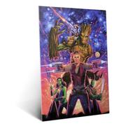 Displate Affiche métallique Marvel The Guardians of the Galaxy Taille M | Affiche de décoration murale pour chambre à coucher. Fixation magnétique, montage sans outils.