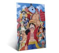 Displate Affiche métallique One Piece Crew Assembled Fish-man Taille M | Affiche de décoration murale pour chambre à coucher. Fixation magnétique, montage sans outils.