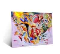 Displate Affiche métallique One Piece Crew: Fish-man Island Action Taille L | Affiche de décoration murale pour chambre à coucher. Fixation magnétique, montage sans outils.