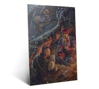 Displate Affiche Métallique The Witcher 3 - Wild Hunt 10th Anniversary - Two Fierce Duels - Salle de jeux Déco Maison Chambre Art Moderne - Cadeau - Decoration Murale Metal Poster 48 cm x 67.5 cm
