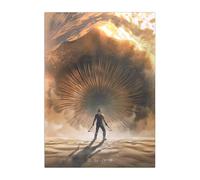 Displate DUNE Poster en Métal pour Chambre - Décoration Murale - Poster DUNE - Moments Emblématiques - Shai-hulud Rider - Hauteur 45 cm Largeur 32 cm
