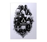 Displate Officiel Assassin's Creed Métallique Fixation Magnétique Licence Officielle Image Affiche de Haute Qualité AC Legacy Posters - Inked Art Assassins hauteur 45 cm largeur 32 cm.