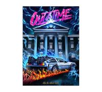 Displate Officiel Back to The Future Métallique Fixation Magnétique Licence Officielle Image Affiche de Haute Qualité DeLorean - It's time to go Back ! Poster hauteur 45 cm largeur 32 cm.