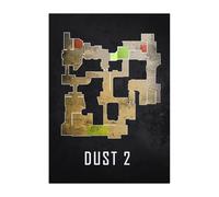 Displate Officiel Counter-Strike Métallique Fixation Magnétique Licence Officielle Image Affiche de Haute Qualité Maps - Dust2 Black Map hauteur 67,5 cm largeur 48 cm