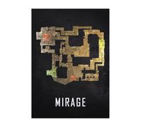 Displate Officiel Counter-Strike Métallique Fixation Magnétique Licence Officielle Image Affiche de Haute Qualité Maps - Mirage Black Map hauteur 45 cm largeur 32 cm.
