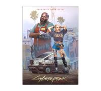 Displate Officiel Cyberpunk 2077 Métallique Fixation Magnétique Licence Officielle Image Affiche de Haute Qualité Entropism 32x45cm