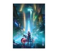 Displate Officiel Cyberpunk 2077 Métallique Fixation Magnétique Licence Officielle Image Affiche de Haute Qualité Phantom Liberty by Valeriia Arasaka Glow hauteur 45 cm largeur 32 cm.