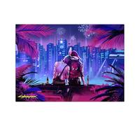 Displate Officiel Cyberpunk 2077 Métallique Fixation Magnétique Licence Officielle Image Affiche de Haute Qualité Cyberpunk 2077 2077 Moments Lunar Year hauteur 45 cm largeur 32 cm.