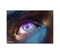 Displate Officiel Cyberpunk Métallique Fixation Magnétique Licence Officielle Image Affiche de Haute Qualité Cyberpunk 2077 Stills - Cyber Eyes hauteur 45 cm largeur 32 cm.