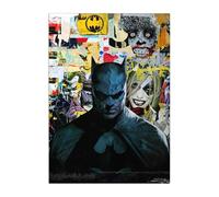 Displate Officiel DC Comics Poster Métallique Fixation Magnétique Licence Officielle Image Affiche de Haute Qualité Batman Collage - Batman hauteur 67,5 cm largeur 48 cm