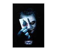 Displate Officiel DC Comics Poster Métallique Fixation Magnétique Licence Officielle Image Affiche de Haute Qualité The Dark Knight - Joker with Batman card - Größe M - hauteur 45 cm largeur 32 cm.