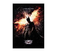 Displate Officiel DC Comics Poster Métallique Fixation Magnétique Licence Officielle Image Affiche de Haute Qualité The Dark Knight Rises - A Fire Will Rise - Größe M - hauteur 45 cm largeur 32 cm.