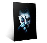 Displate Officiel DC Comics Poster Métallique Fixation Magnétique Licence Officielle Image Affiche de Haute Qualité The Dark Knight - Joker with Batman card - Größe M - hauteur 45 cm largeur 32 cm.
