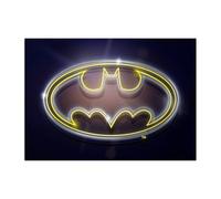 Displate Officiel DC Comics Poster Métallique Fixation Magnétique Licence Officielle Image Affiche de Haute Qualité Symbols Of Hope - Batman Neon - Größe M - hauteur 45 cm largeur 32 cm.
