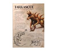 Displate Officiel Dungeons And Dragons Métallique Fixation Magnétique Licence Officielle Image Affiche de Haute Qualité D&D Monster Manual - Tarrasque Note hauteur 45 cm largeur 32 cm.