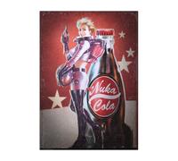 Displate Officiel Fallout Métallique Fixation Magnétique Licence Officielle Image Affiche de Haute Qualité Nuka-Girl 32x45cm