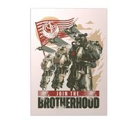 Displate Officiel Fallout Métallique Fixation Magnétique Licence Officielle Image Affiche de Haute Qualité Retro Posters - Join the Brotherhood! hauteur 67,5 cm largeur 48 cm