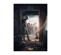 Displate Officiel Fallout Métallique Fixation Magnétique Licence Officielle Image Affiche de Haute Qualité Fallout Key Arts - The Ghoul Poster hauteur 45 cm largeur 32 cm.